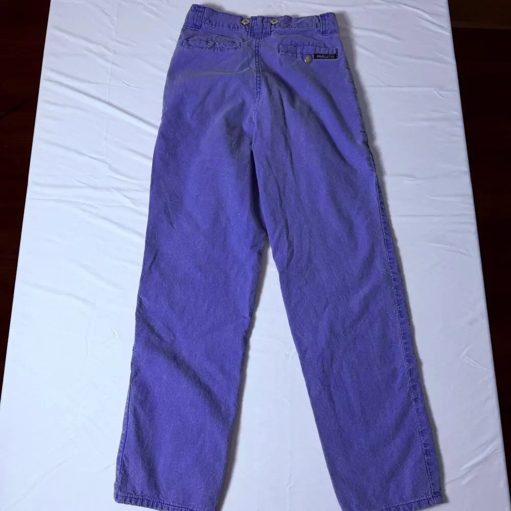 Vintage 80s Rigolletto Purple High-Waisted Tapered Pants 100% Cotton Sz 12s